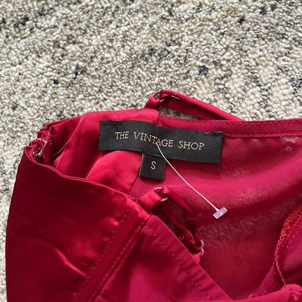 Red ruched mini dress corset bodice spicy tween cocktail sm - Picture 5 of 5